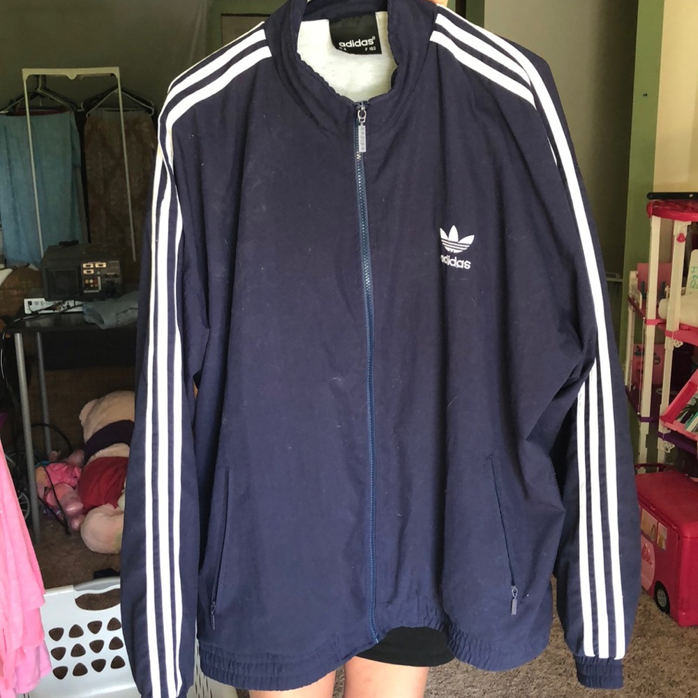 Men’s large navy blue adidas jacket